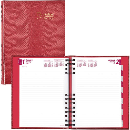 Brownline CoilPro Daily Hard Cover Planner [SKU - REDCB389CRED]