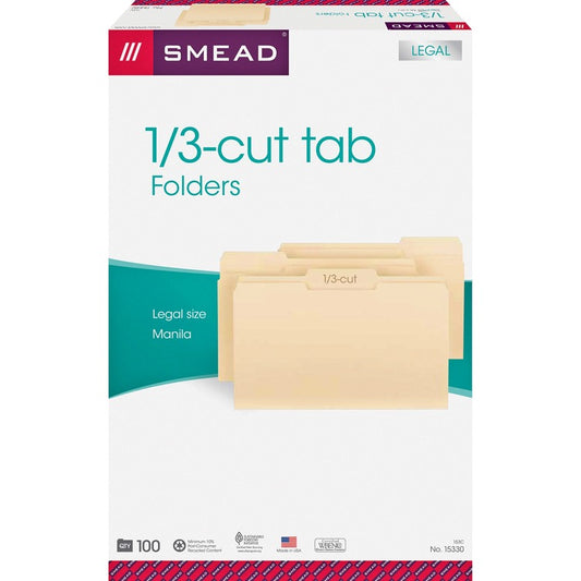Smead 1/3 Tab Cut Legal Recycled Top Tab File Folder [SKU - SMD15330]