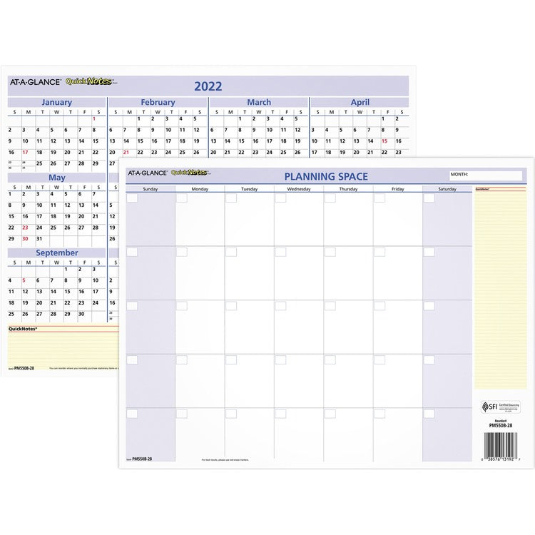 At-A-Glance Quicknotes Mini Erasable Yearly Wall Planner [SKU - AAGPM550B28]