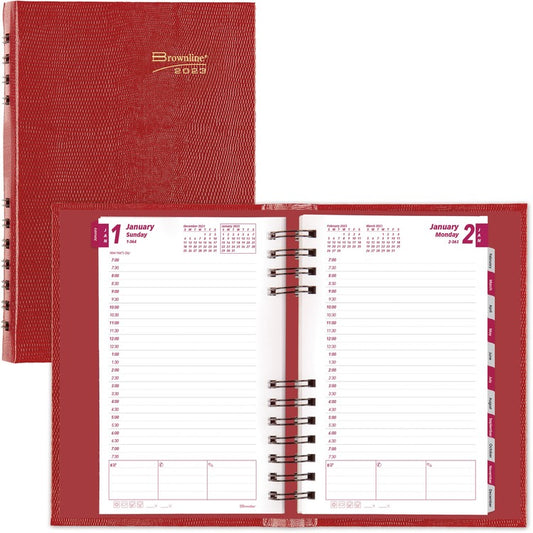 Blueline Brownline Coilpro Daily Appointment Planner [SKU - REDCB634CRED]