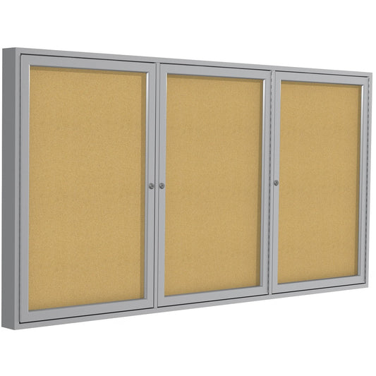 Ghent 3-Door Enclosed Indoor Bulletin Board [SKU - GHEPA33672K]