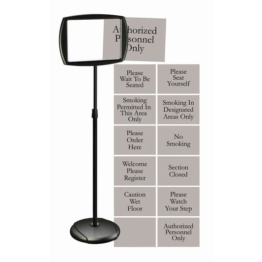MasterVision Interchangeable Floor Pedestal Sign [SKU - BVCSIG05050505]