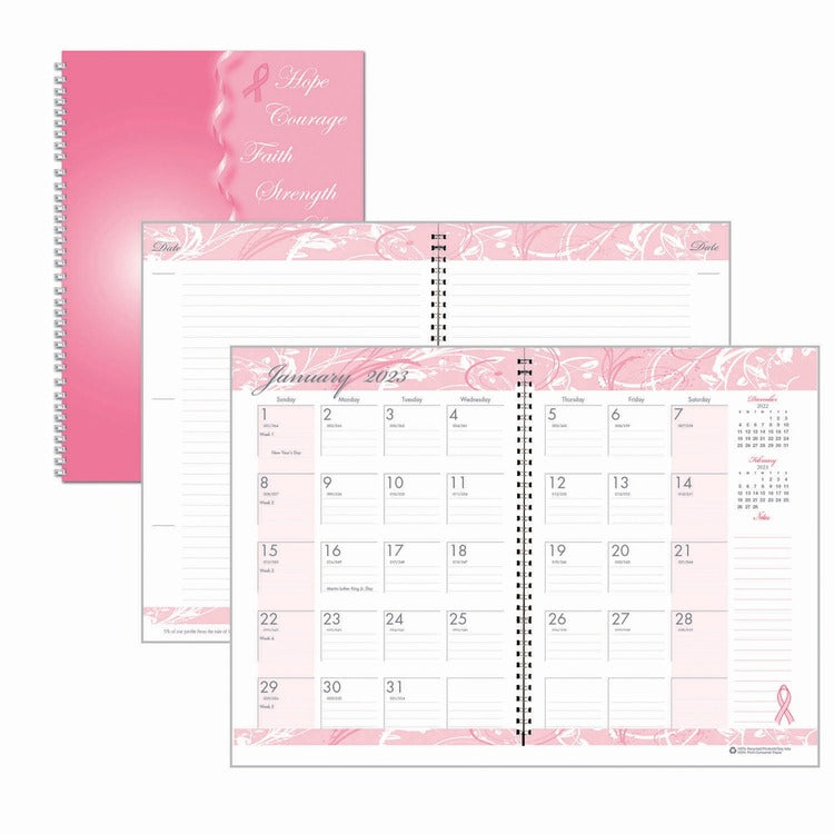 House of Doolittle BCA Pink Cover Monthly Wirebound Journal [SKU - HOD5226]