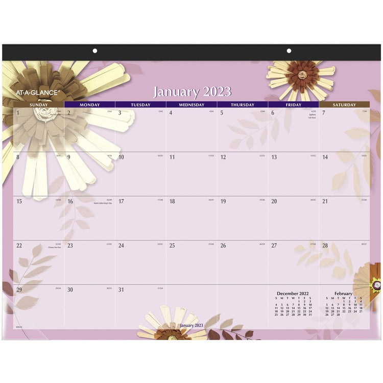 At-A-Glance Paper Flowers Monthly Desk Pad [SKU - AAG5035]