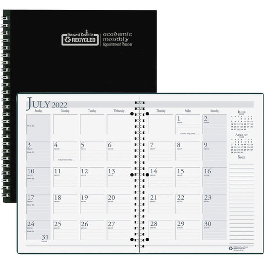 House of Doolittle Black Cover Academic Monthly Planner [SKU - HOD26302]