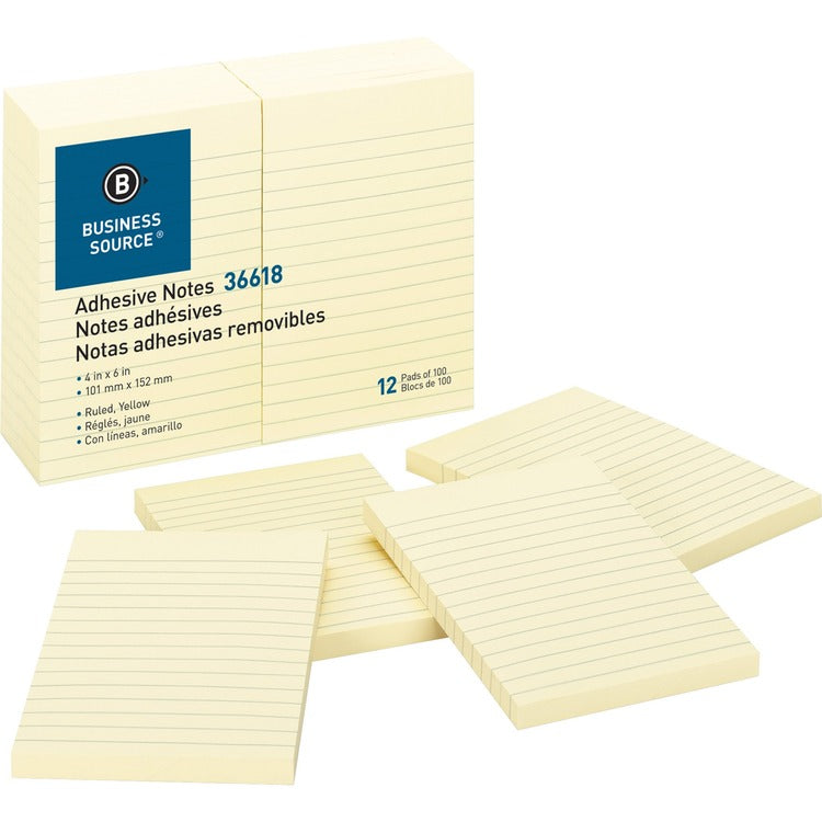 Business Source Ruled Adhesive Notes [SKU - BSN36618]