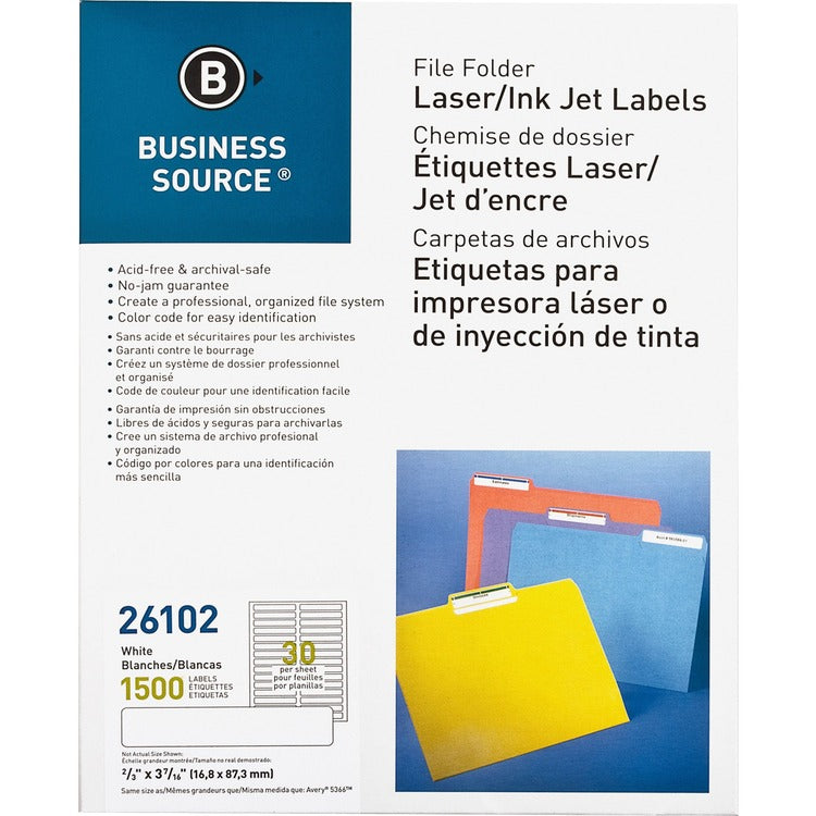 Business Source Laser/Inkjet File Folder Labels [SKU - BSN26102]