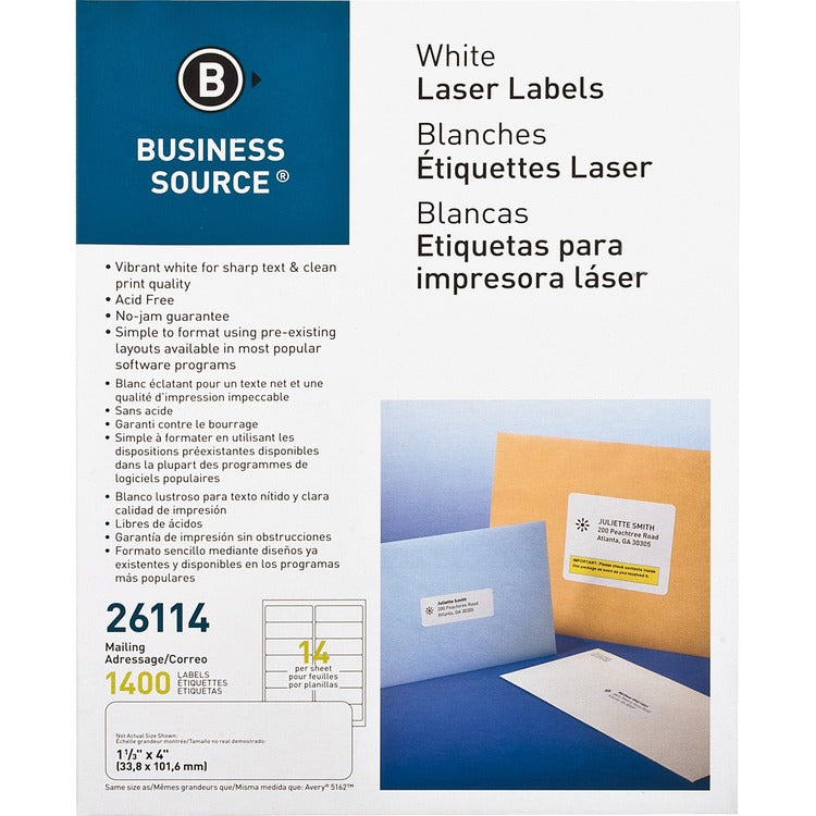 Business Source Bright White Premium-quality Address Labels [SKU - BSN26114]