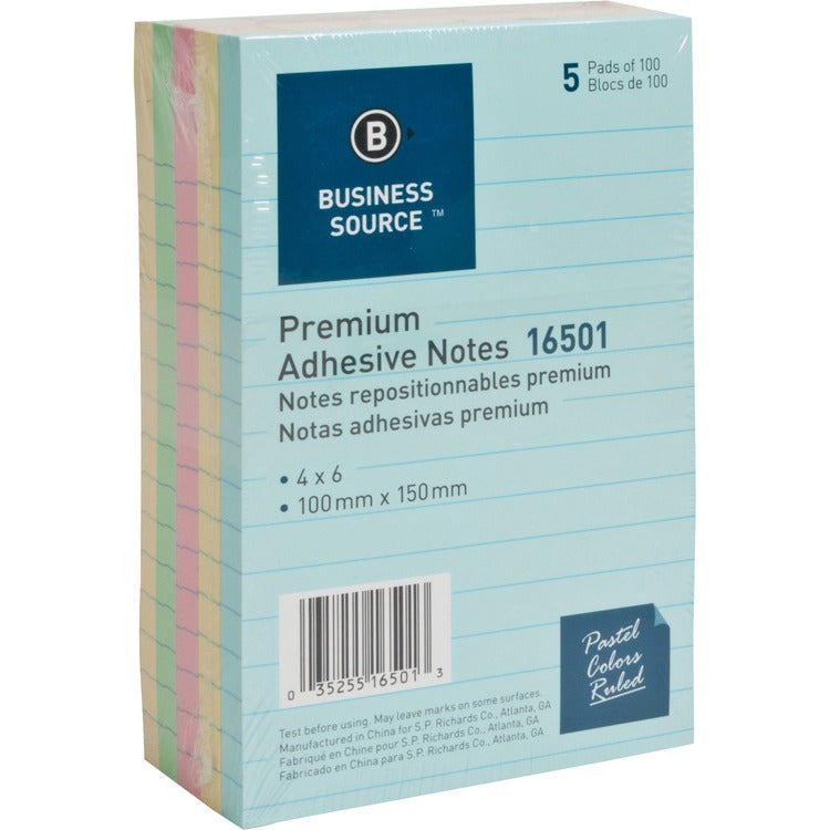 Business Source Ruled Adhesive Notes [SKU - BSN16501]