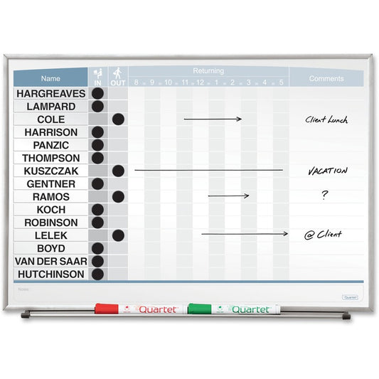 Quartet Matrix 15-employee In/Out Board [SKU - QRT33704]