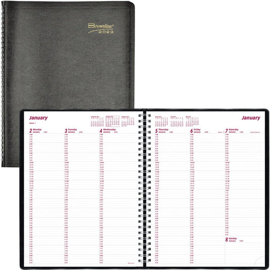 Brownline Soft Cover Twin-wire Weekly Planner [SKU - REDCB950BLK]