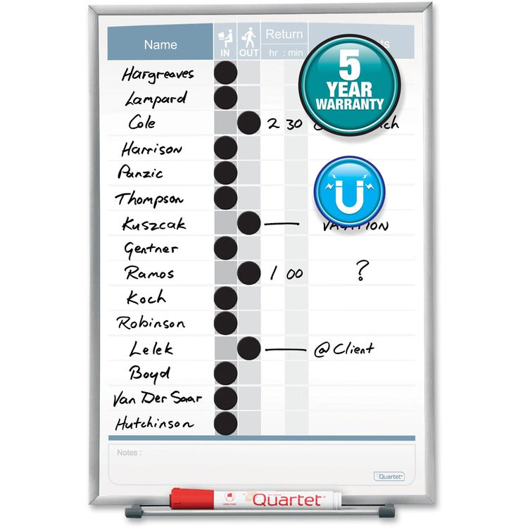 Quartet Matrix 15-employee In/Out Board [SKU - QRT33703]