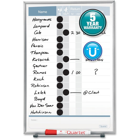 Quartet Matrix 15-employee In/Out Board [SKU - QRT33703]