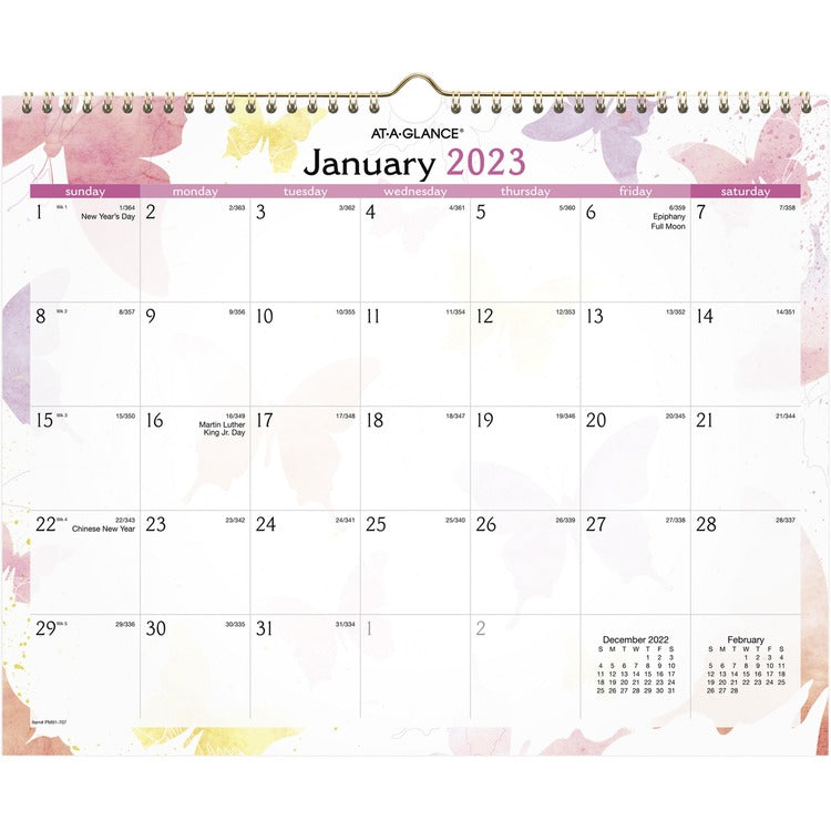 At-A-Glance Watercolors Monthly Wall Calendar [SKU - AAGPM91707]