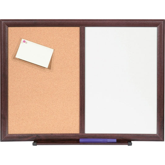 Lorell Dry-erase Mahogany Frame Cork Combo Boards [SKU - LLR84270]