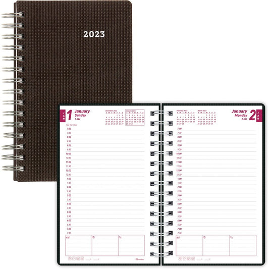 Brownline DuraFlex Daily Appointment Book / Monthly Planner [SKU - REDCB634VBLK]