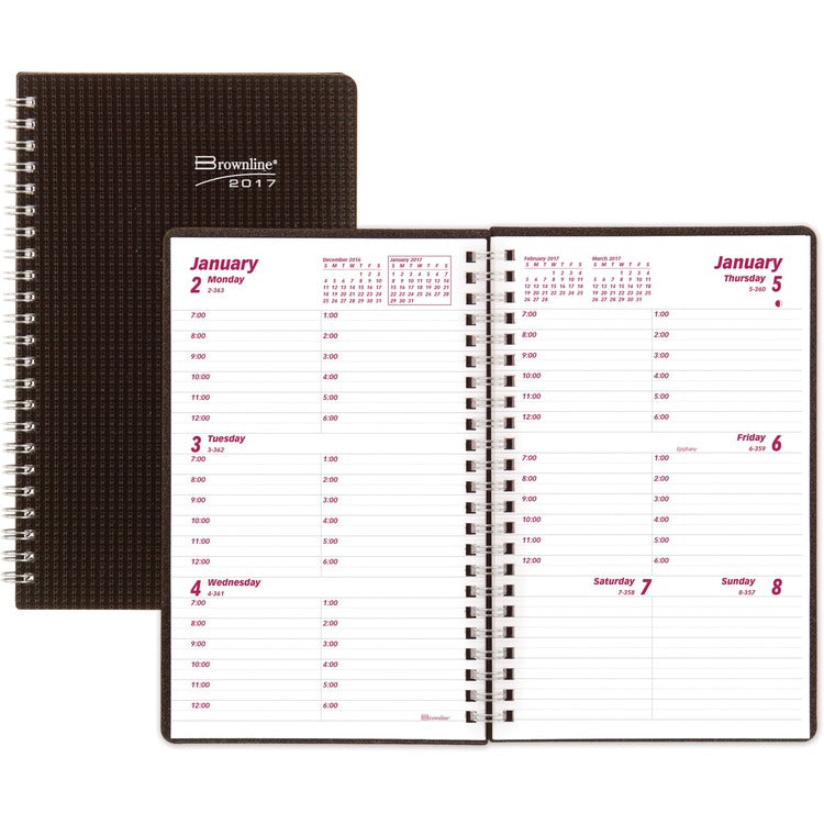 Brownline DuraFlex Weekly Appointment Book [SKU - REDCB75VBLK]