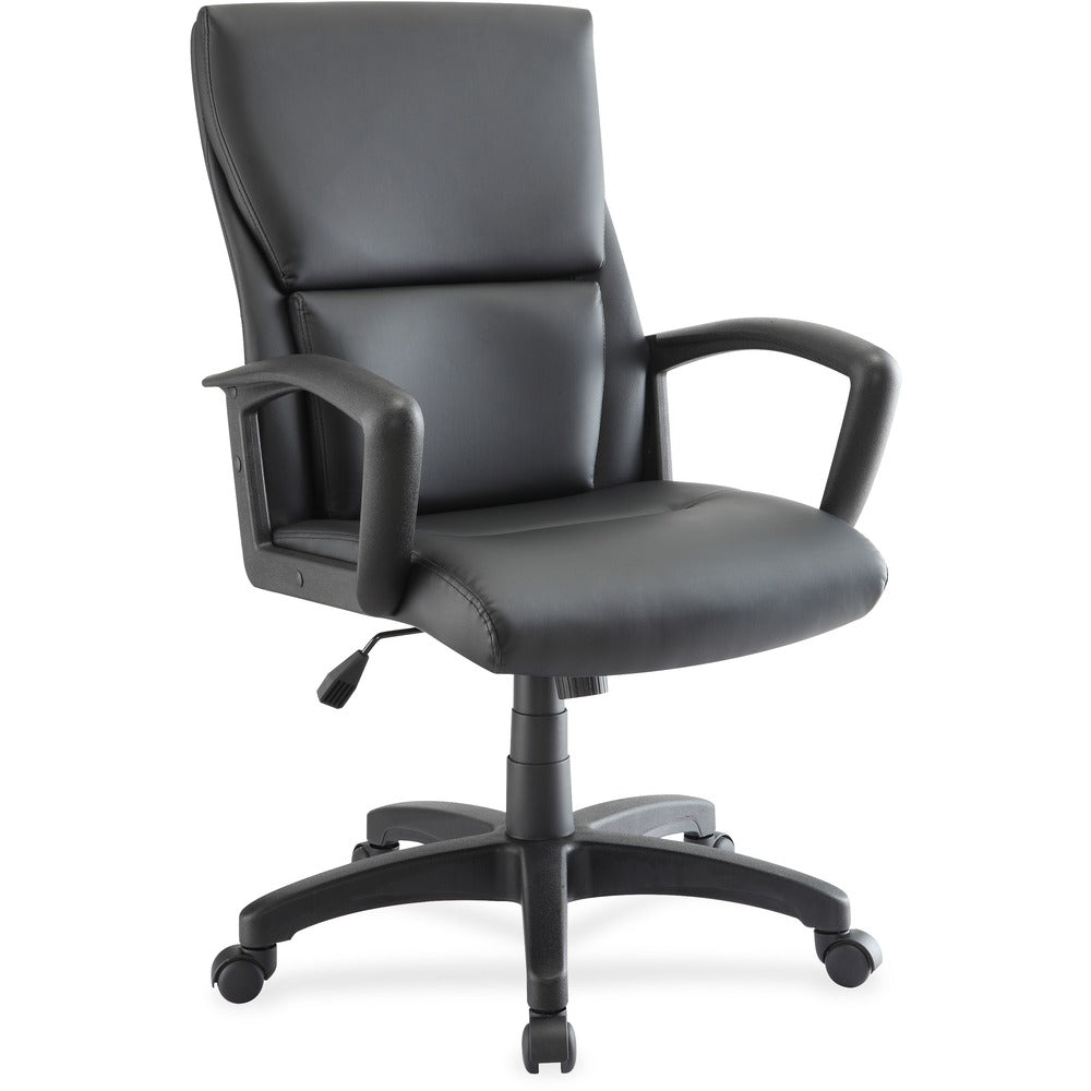 Lorell Euro Design Leather Executive Mid-back Chair [SKU - LLR84570]