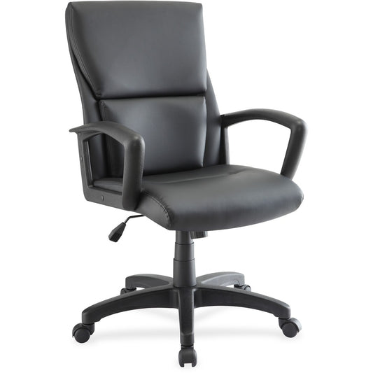 Lorell Euro Design Leather Executive Mid-back Chair [SKU - LLR84570]