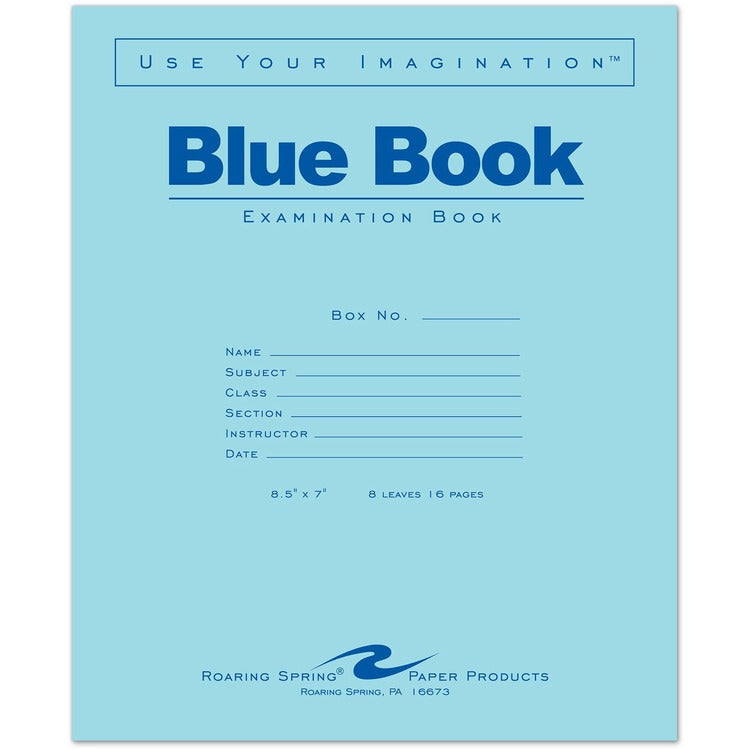 Roaring Spring Blue Book 8-sheet Exam Booklet [SKU - ROA77512EA]