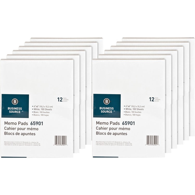 Business Source Plain Memo Pads [SKU - BSN65901CT]