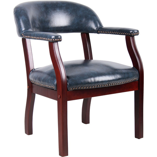 Boss Captain's Chair In Blue Vinyl [SKU - BOPB9540BE]