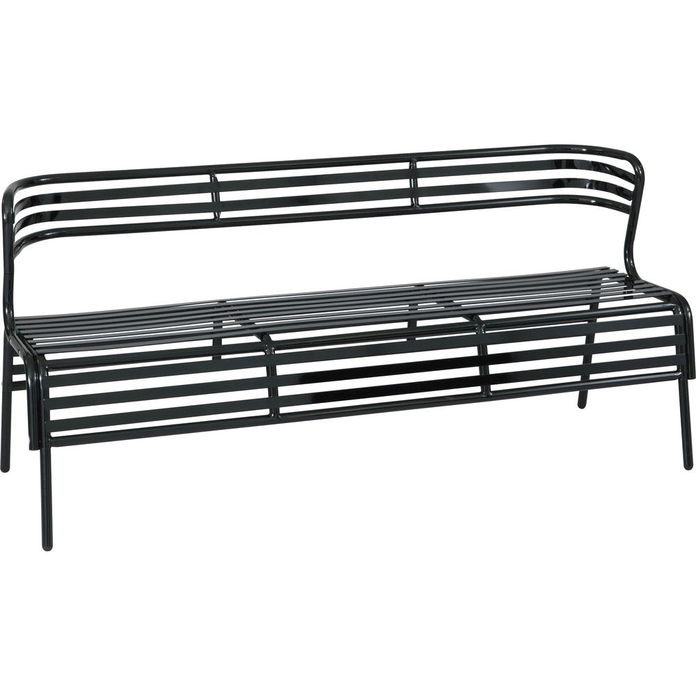 Safco CoGo Indoor/Outdoor Steel Bench with Back [SKU - SAF4368BL]