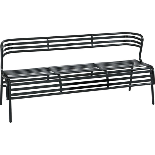 Safco CoGo Indoor/Outdoor Steel Bench with Back [SKU - SAF4368BL]