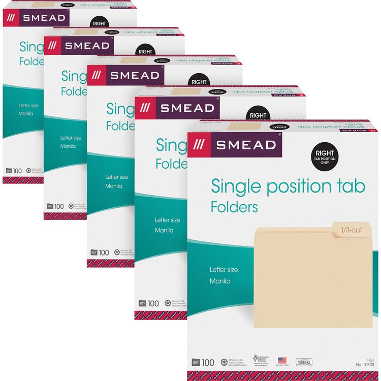 Smead 1/3 Tab Cut Letter Recycled Top Tab File Folder [SKU - SMD10333CT]