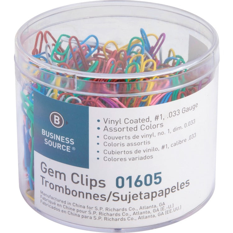Business Source Vinyl-coated Gem Clips [SKU - BSN01605]