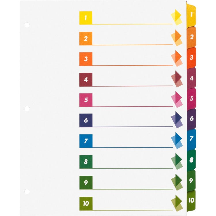Business Source Color-coded Table of Contents/Tabs Index Dividers [SKU - BSN21910]