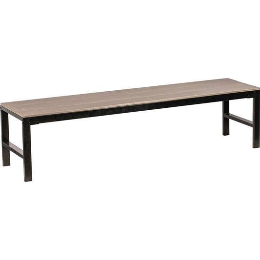 Lorell Charcoal Faux Wood Outdoor Bench [SKU - LLR42689]