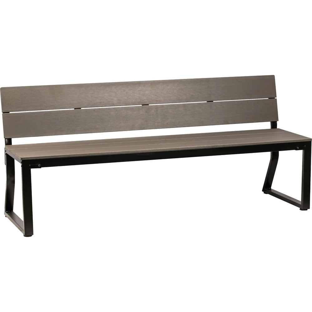 Lorell Charcoal Outdoor Bench with Backrest [SKU - LLR42691]