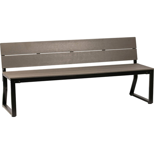 Lorell Charcoal Outdoor Bench with Backrest [SKU - LLR42691]