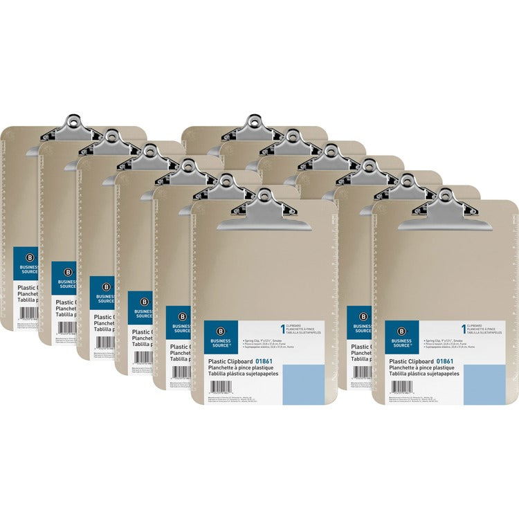 Business Source Spring Clip Plastic Clipboard [SKU - BSN01861BX]