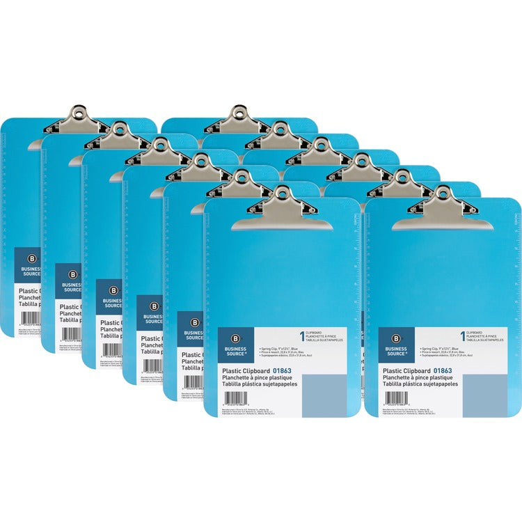 Business Source Spring Clip Plastic Clipboard [SKU - BSN01863BX]