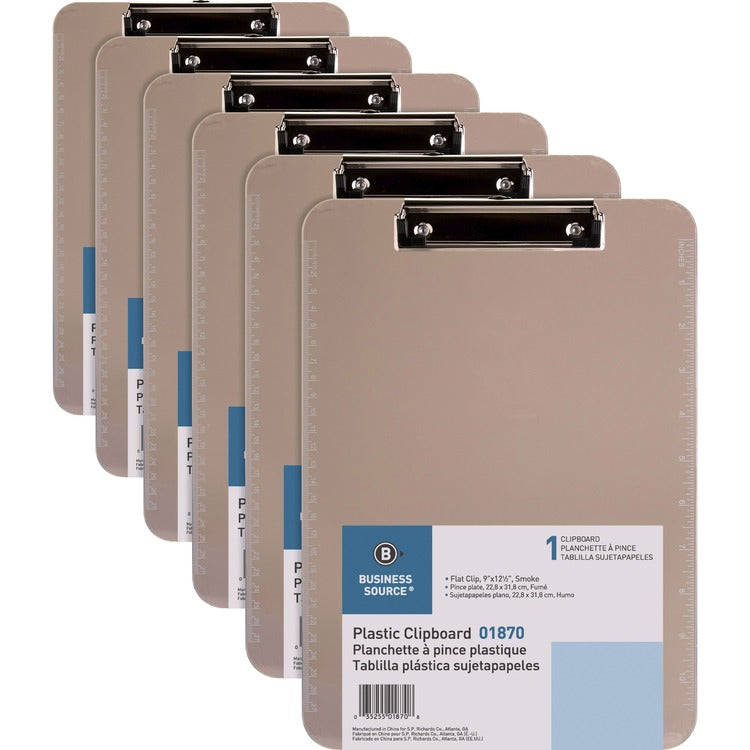 Business Source Flat Clip Plastic Clipboard [SKU - BSN01870BD]
