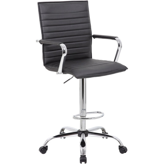 Boss Ribbed Design Drafting Stool [SKU - BOPB16533CBK]