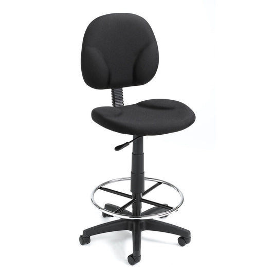 Boss Stand Up Fabric Drafting Stool with Foot Rest, Black [SKU - BOPB1690BK]