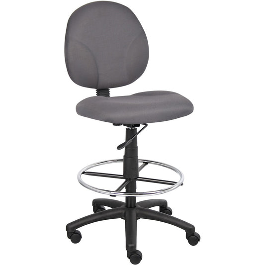 Boss Stand Up Fabric Drafting Stool with Foot Rest, Black [SKU - BOPB1690GY]