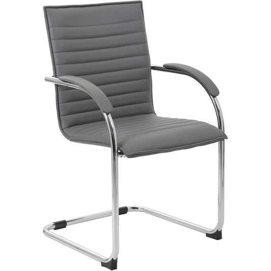Boss Chrome Frame Vinyl Side Chairs [SKU - BOPB9536GY2]