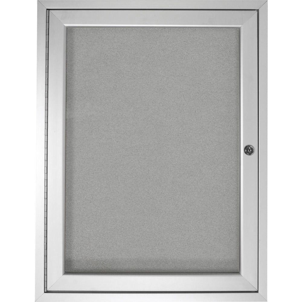 Ghent 1 Door Enclosed Vinyl Bulletin Board with Satin Frame [SKU - GHEPA12418VX193]