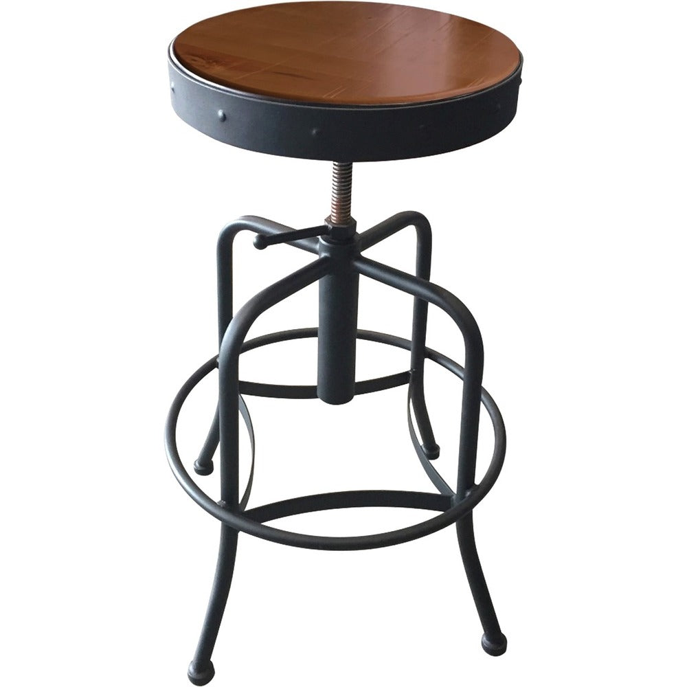 Holland Bar Stools 910 Black Wrinkle Industrial Adjustable Stool [SKU - HBC910CLBLKVNYL]