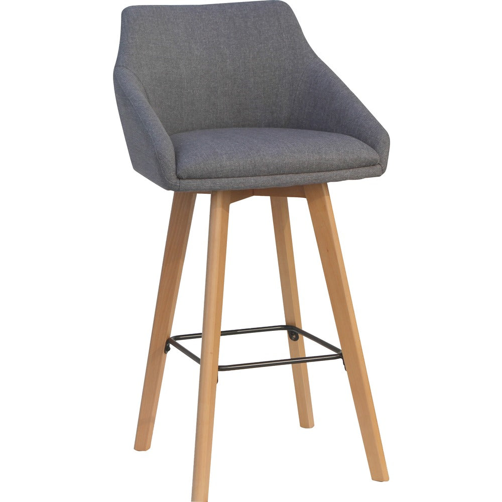 Lorell Gray Flannel Mid-Century Modern Guest Stool [SKU - LLR68561]