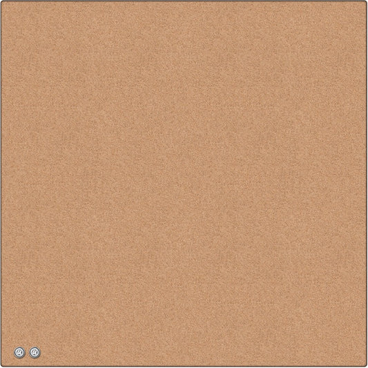 U Brands Square Cork Bulletin Board, 14 x 14 Inches, Frameless, Natural, Push Pins Included (463U00-04) [SKU - UBR463U0004]