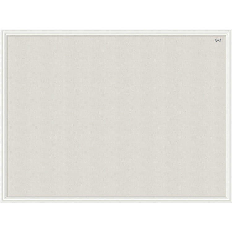 U Brands Linen Cork Linen Bulletin Board, 23" x 17" , White Wood Frame (3264U00-01) [SKU - UBR3264U0001]