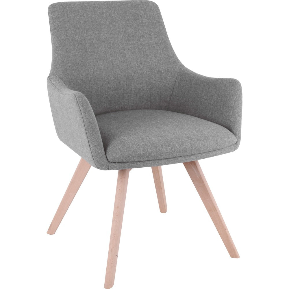 Lorell Gray Flannel Guest Chair with Wood Legs [SKU - LLR68560]