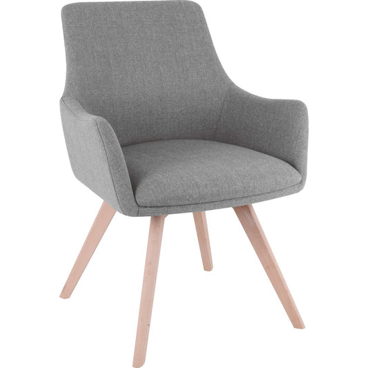 Lorell Gray Flannel Guest Chair with Wood Legs [SKU - LLR68560]