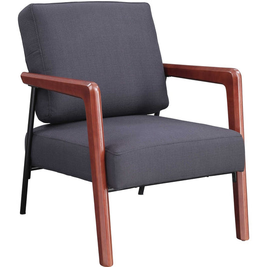Lorell Fabric Back/Seat Rubber Wood Lounge Chair [SKU - LLR67000]