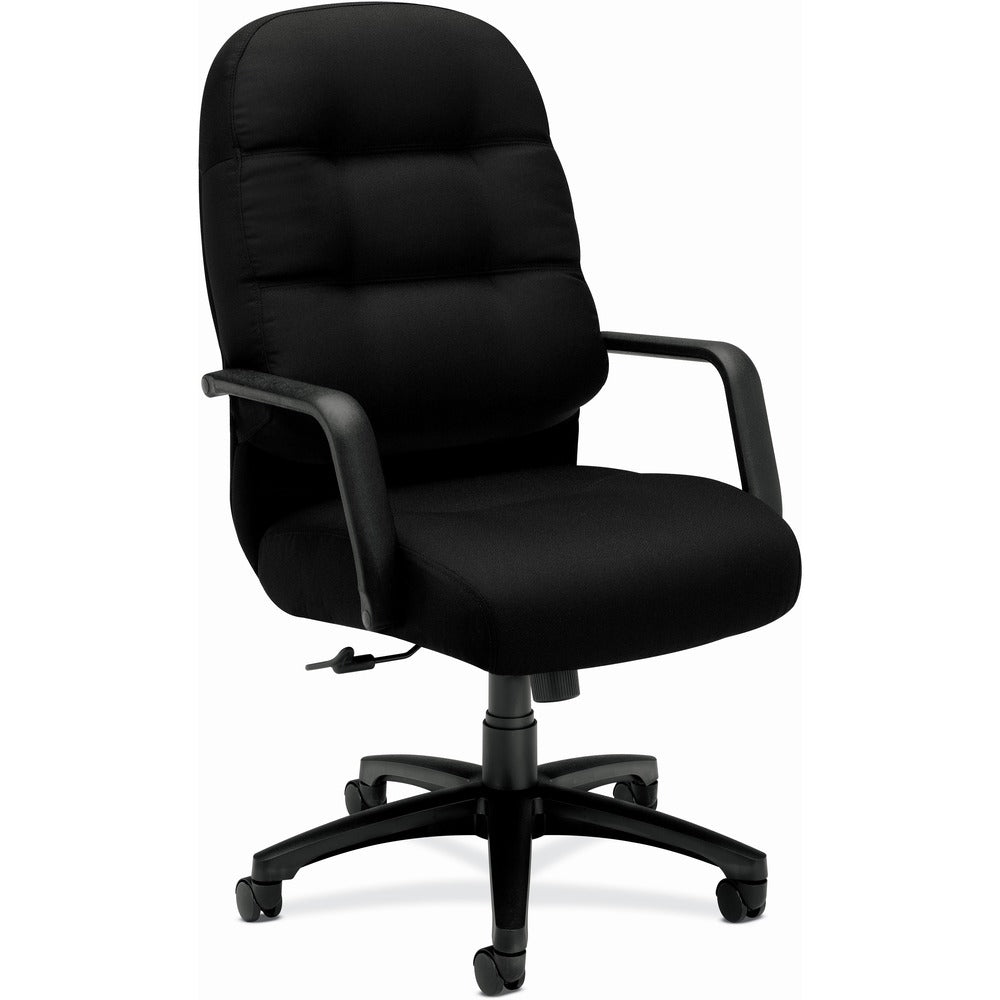 HON Pillow-Soft Executive High-Back Chair | Center-Tilt | Fixed Arms | Black Fabric [SKU - HON2091CU10T]